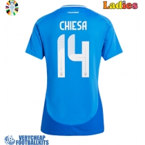Italy Federico Chiesa #14 Replica Home Shirt Ladies Euro 2024 Short Sleeve
